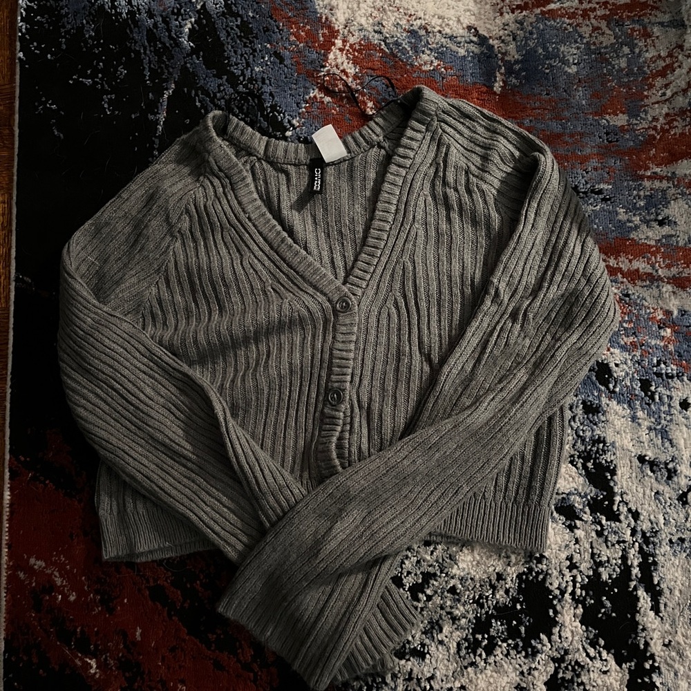 Gray Ribbed Women's Sweater